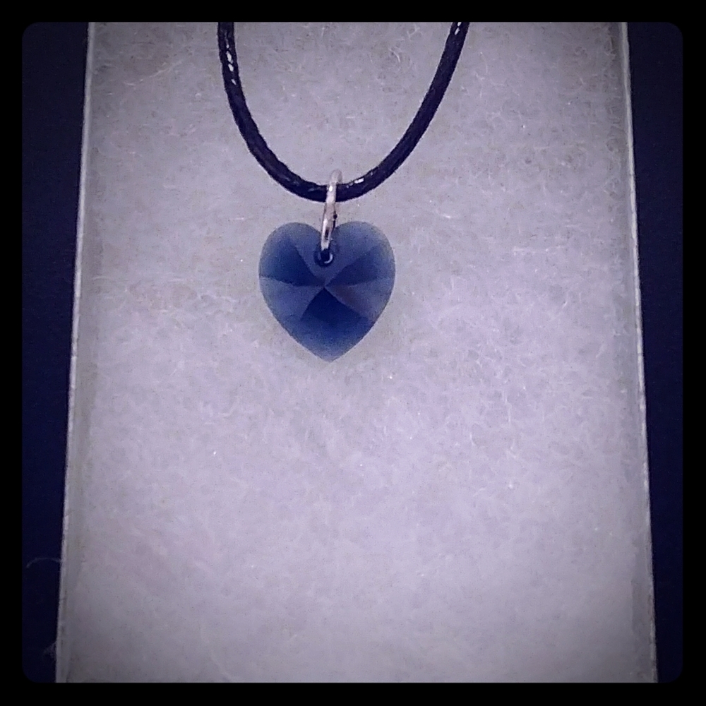 Minnesota Blue Crystal Heart Necklace